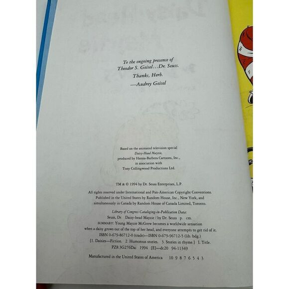 Daisy-Head Mayzie by Dr. Seuss (1995, Hardcover) - Picture 3 of 5